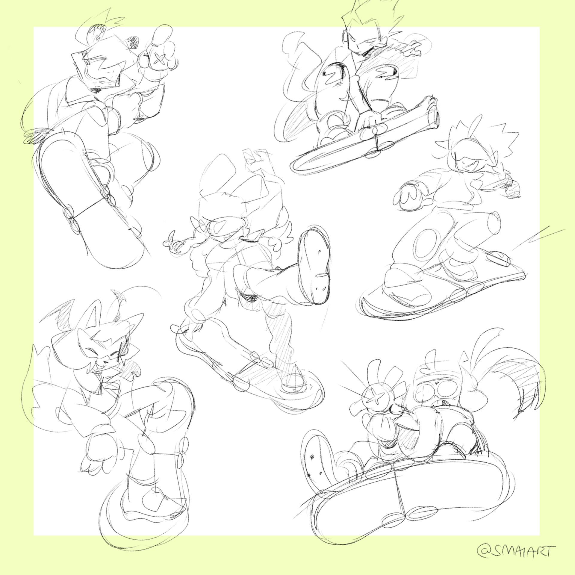 Pose study sketches